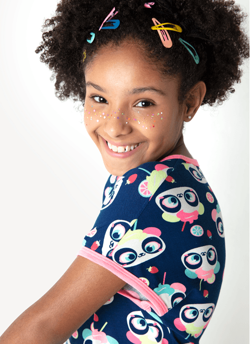 Camisola Manga Curta Viscolycra Menina Panda shake