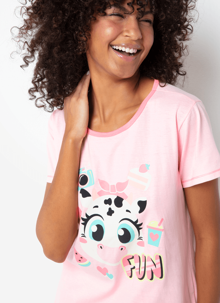 Pijama-Manga-Curta-Feminino-Algodao-Vaca