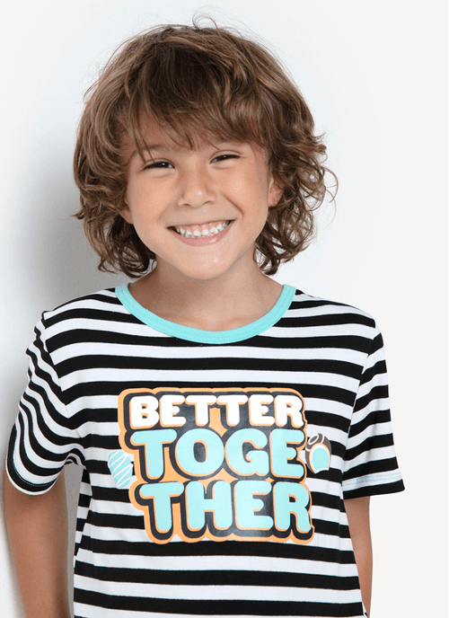 Pijama Manga Curta Menino Teen Viscolycra Better Together