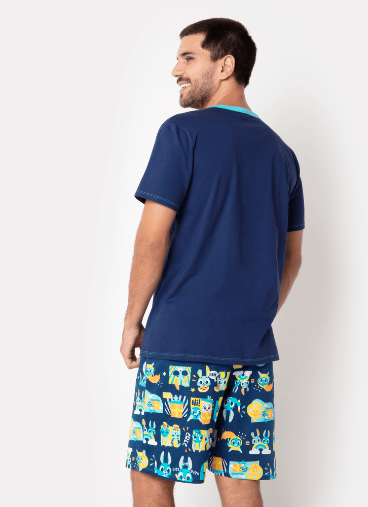 Pijama-Manga-Curta-Masculino-Algodao-Familia-Coelho