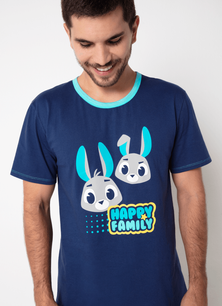 Pijama-Manga-Curta-Masculino-Algodao-Familia-Coelho