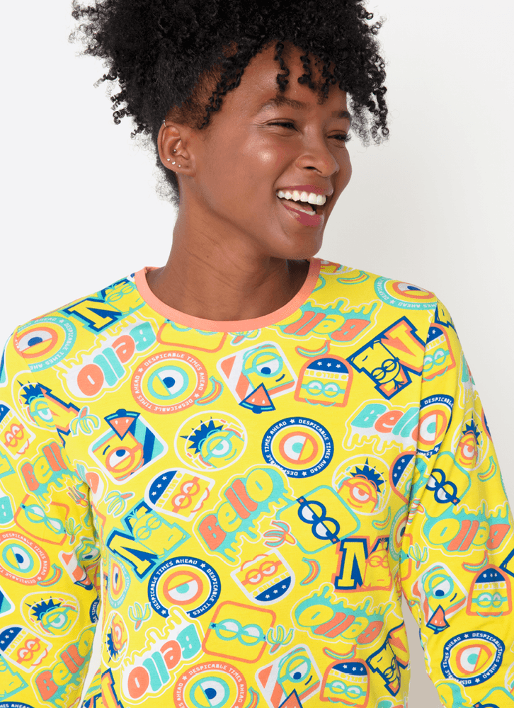 Pijama-Manga-Longa-Viscolycra-Adulto-Unissex-Minions