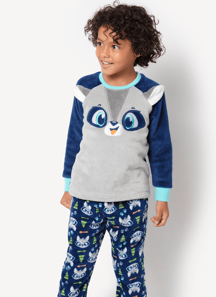 Pijama-Manga-Longa-Menino-Teen-Soft-Familia-Guaxinim