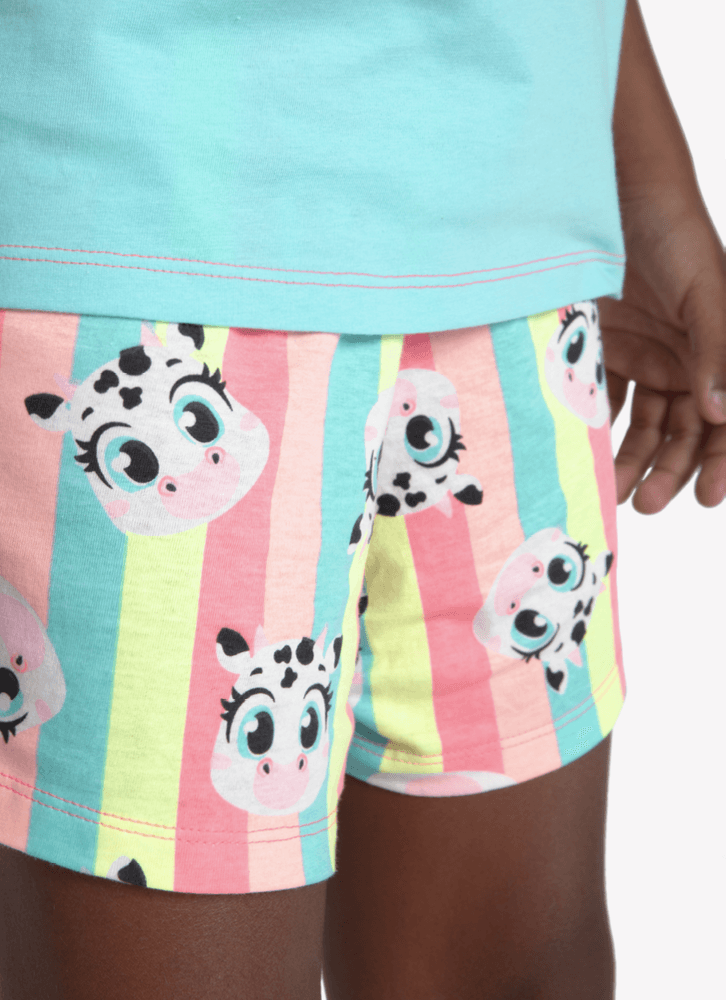 Pijama-Manga-Curta-Algodao-Feminino-Vaca-Colorful