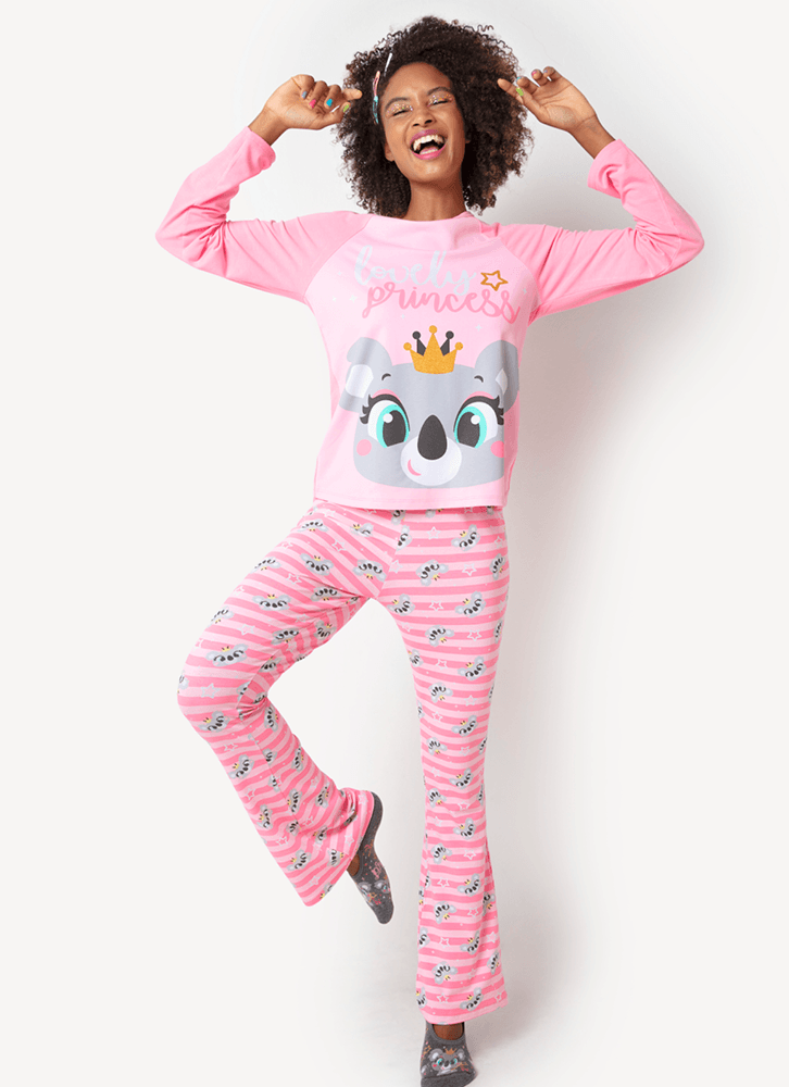 Pijama-Manga-Longa-Adulto-Visco-Coala-Princess