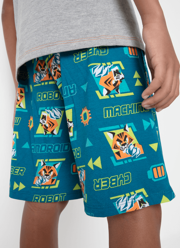 Pijama-Manga-Curta-Algodao-Menino-Teen-Tigre-Robo