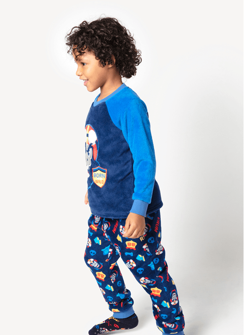 Pijama Manga Longa Menino Teen Soft Gorila Rider