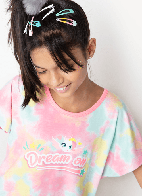 Pijama Manga Curta Viscolycra Menina Unicórnio Love