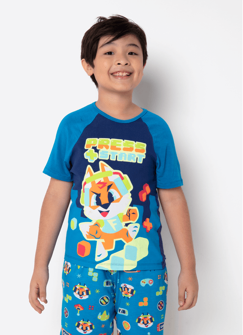 Pijama Manga Curta Viscolycra Menino Teen Rapoza Gamer