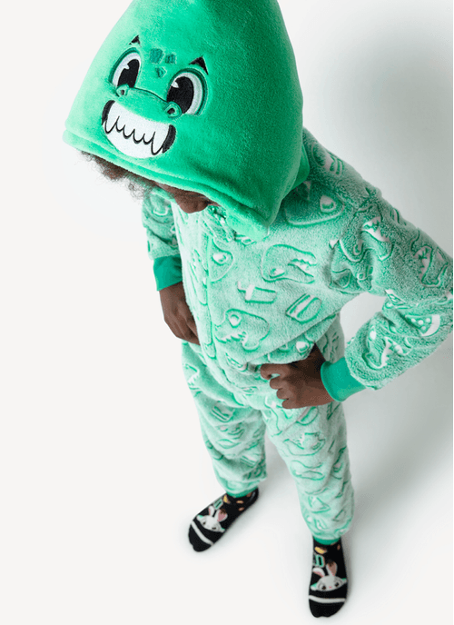 Macacão Manga Longa Teen Soft Dino Food Brilha no Escuro