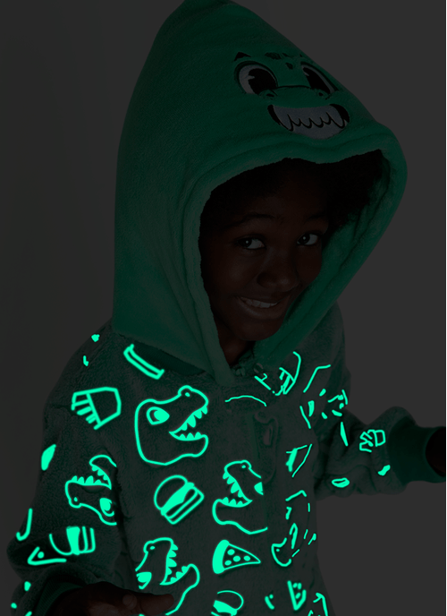 Macacão Manga Longa Teen Soft Dino Food Brilha no Escuro