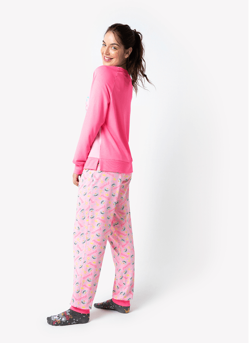Pijama Manga Longa Feminino Viscolycra Premium Coala Princess