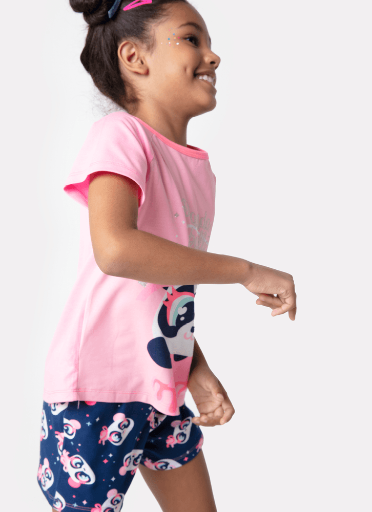 Pijama-Manga-Curta-Menina-Viscolycra-Panda-Bailarina