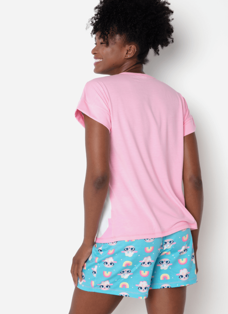 Pijama-Manga-Curta-Viscolycra-Feminino-Ovelha