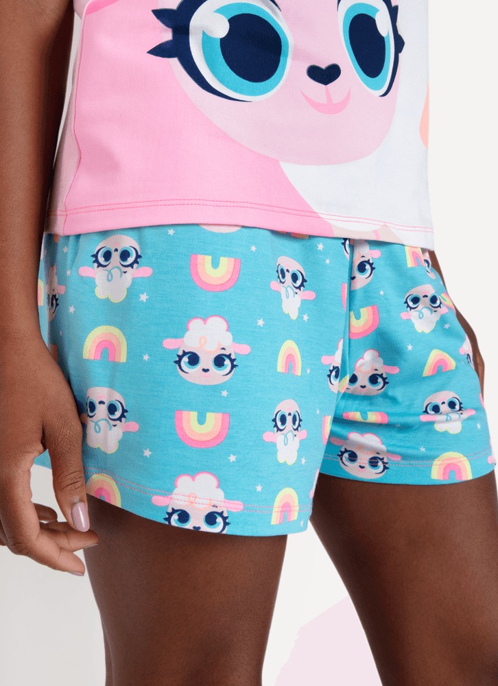 Pijama-Manga-Curta-Viscolycra-Feminino-Ovelha