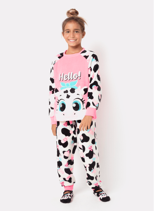 Pijama Manga Longa Menina Teen Soft Vaca