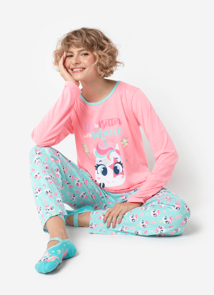 Pijama-Manga-Longa-Feminino-Unicornio-Popstar