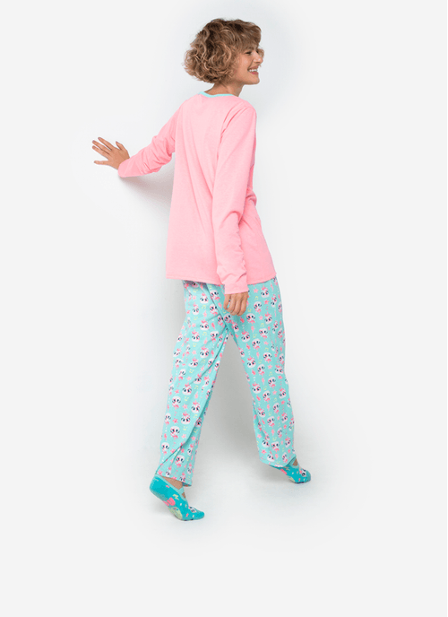 Pijama Manga Longa Feminino Unicórnio Popstar