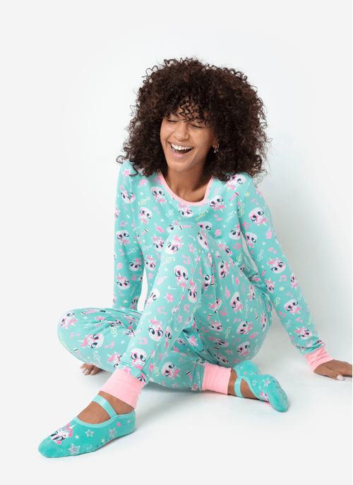Pijama Manga Longa Feminino Ultra Visco Unicórnio Popstar