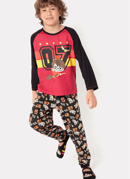 Pijama Manga Longa Menino Viscolycra Harry Potter