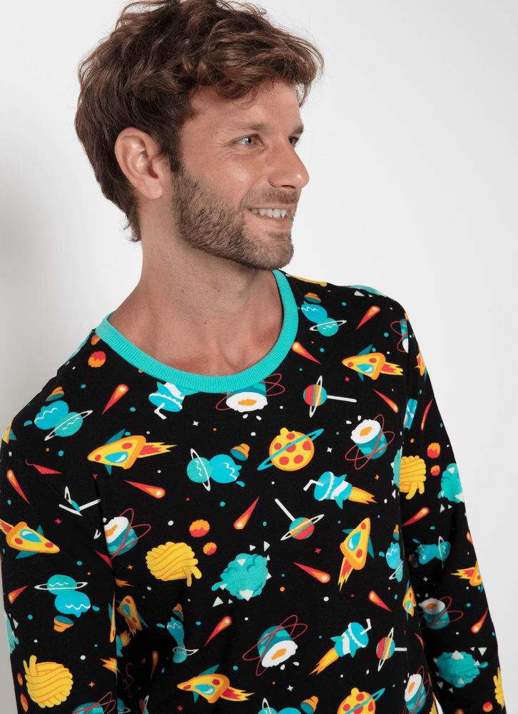 Pijama-Manga-Longa-Ultra-Visco-Unissex-Space-Food
