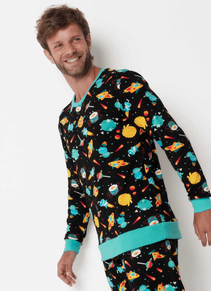 Pijama-Manga-Longa-Ultra-Visco-Unissex-Space-Food