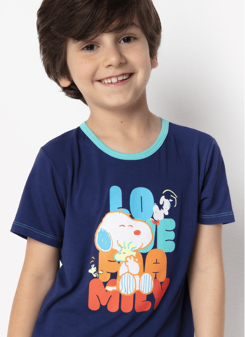 Pijama Manga Curta Viscolycra Menino Snoopy