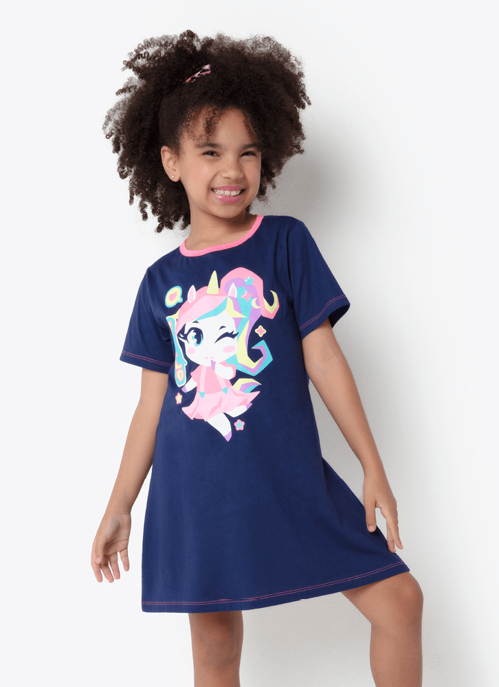 Camisola-Manga-Curta-Algodao-Menina-Teen-Unicornio-Kawaii