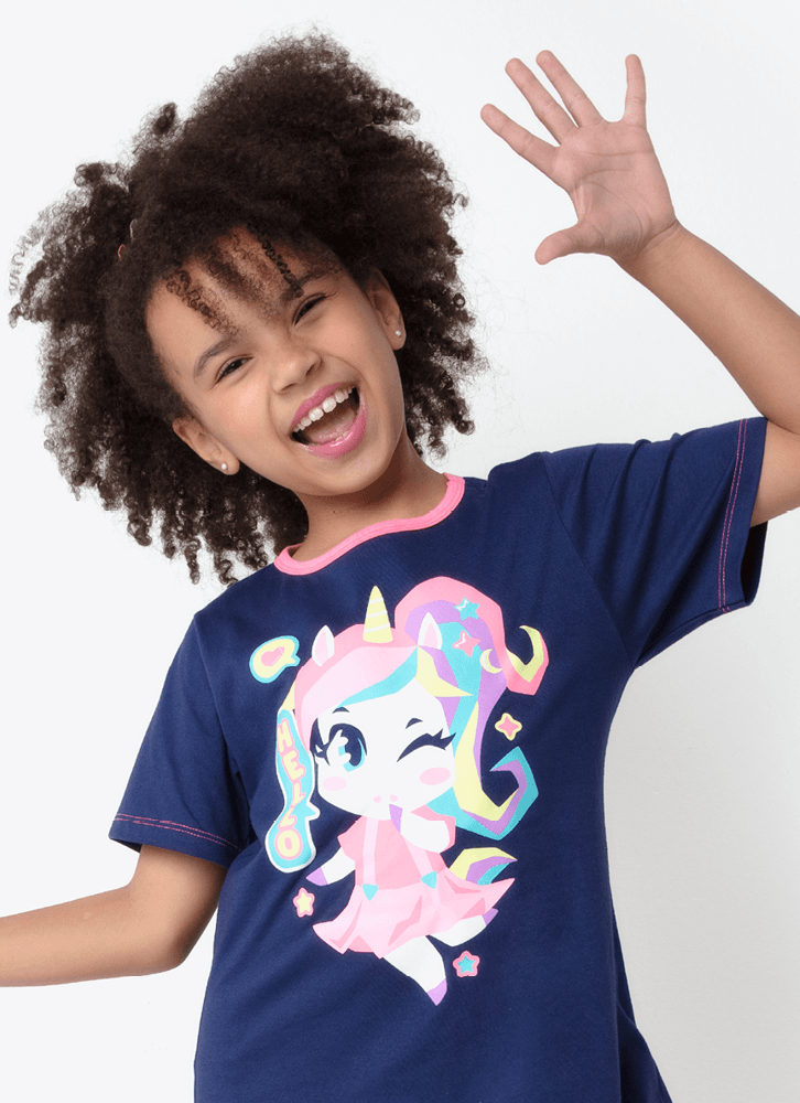 Camisola-Manga-Curta-Algodao-Menina-Teen-Unicornio-Kawaii