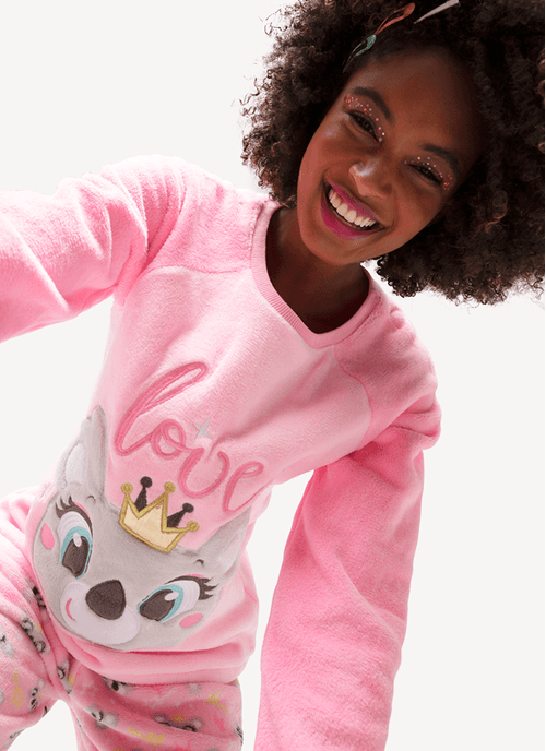 Pijama Manga Longa Feminino Soft Coala Princess