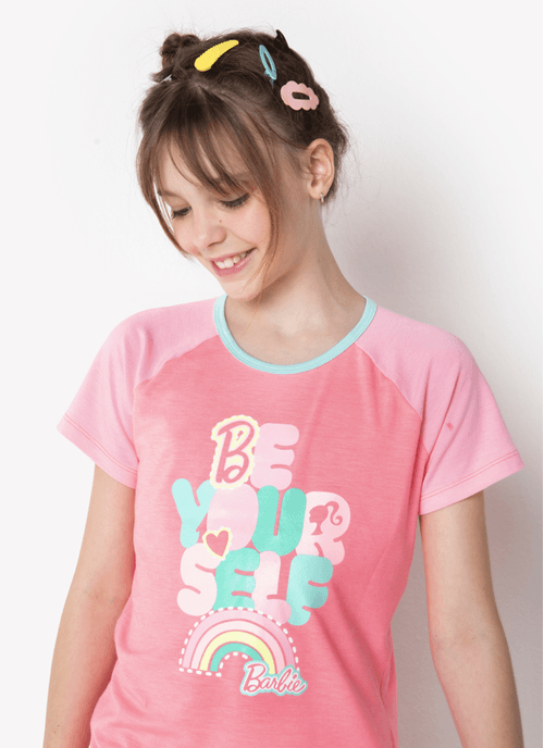 Pijama Manga Curta Viscolycra Menina Teen Barbie