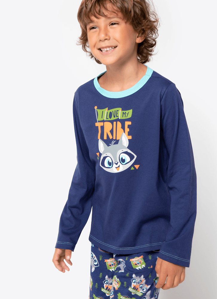 Pijama-Manga-Longa-Menino-Teen-Algodao-Familia-Guaxinim