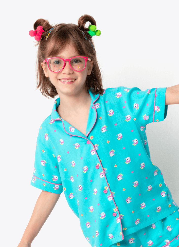 Pijama-Manga-Curta-Viscose-Menina-Unicornio-Kawaii