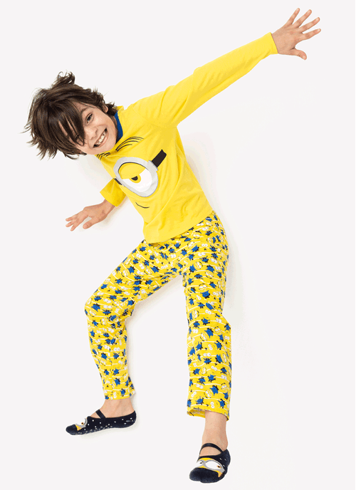 Pijama Manga Longa Menino Teen Algodão Minions