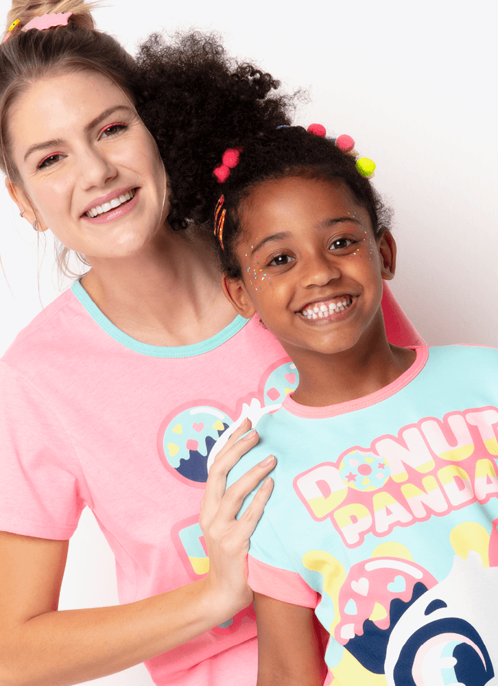 Pijama-Manga-Curta-Viscolycra-Menina-Teens-Panda-Donuts