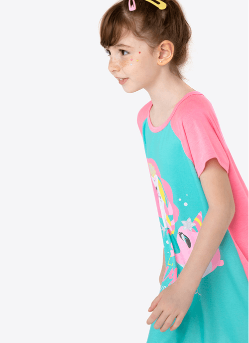 Camisola Manga Curta Viscolycra Menina Unicórnio