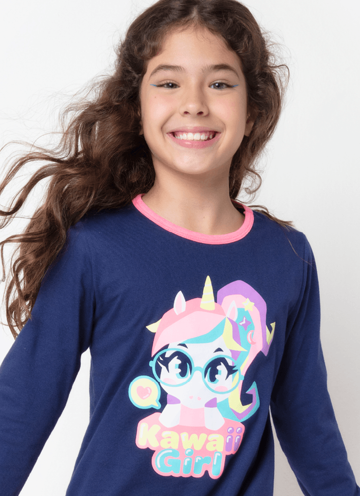 Pijama-Manga-Longa-Algodao-Menina-Teen-Unicornio-Kawaii