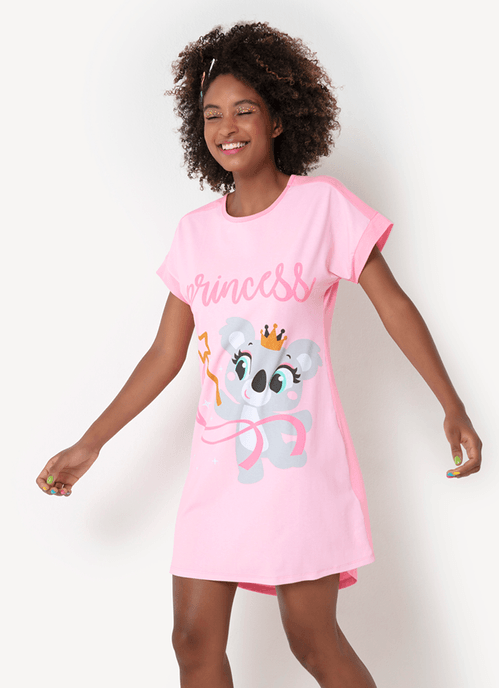 Camisola Manga Curta Viscolycra Feminino Coala Princess