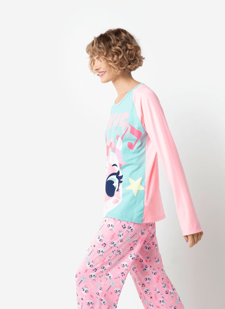 Pijama-Manga-Longa-Feminino-Viscolycra-Unicornio-Popstar