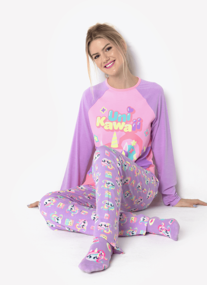 Pijama-Manga-Longa-Viscolycra-Feminino-Unicornio-Kawaii