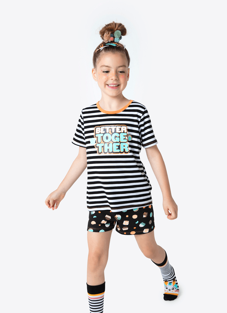 Pijama-Manga-Curta-Menina-Teen-Viscolycra-Better-Together