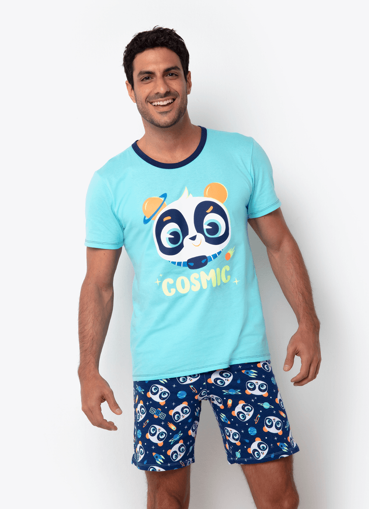 Pijama-Manga-Curta-Algodao-Masculino-Familia-Panda