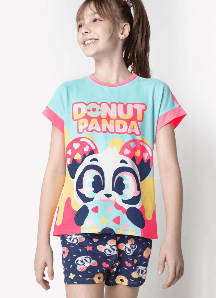 Pijama-Manga-Curta-Viscolycra-Feminino-Panda-Donuts