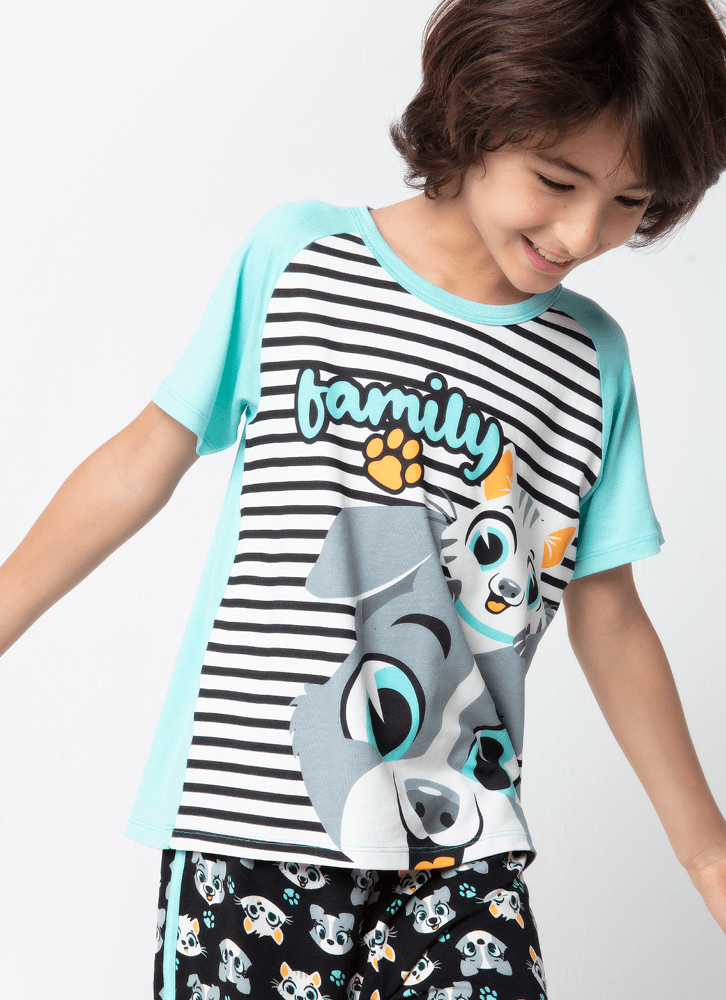 Pijama-Manga-Curta-Menino-Teen-Viscolycra-Familia-Pets