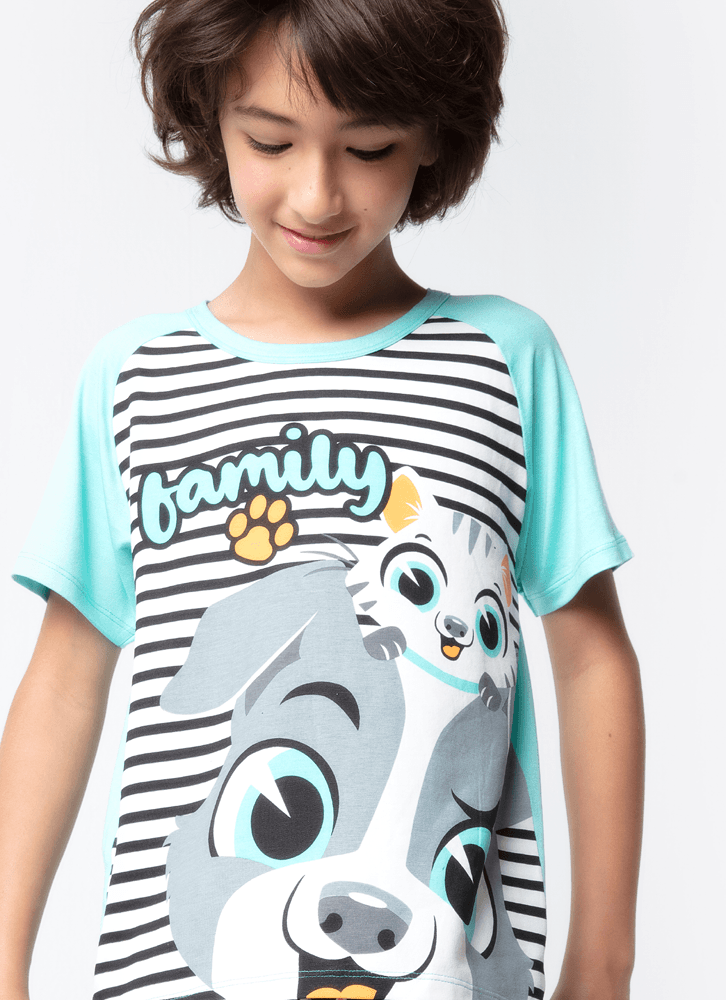 Pijama-Manga-Curta-Menino-Teen-Viscolycra-Familia-Pets