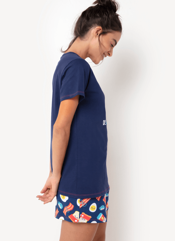 Pijama-Manga-Curta-Feminino-Algodao-Familia-De-Bacon-A-Vida