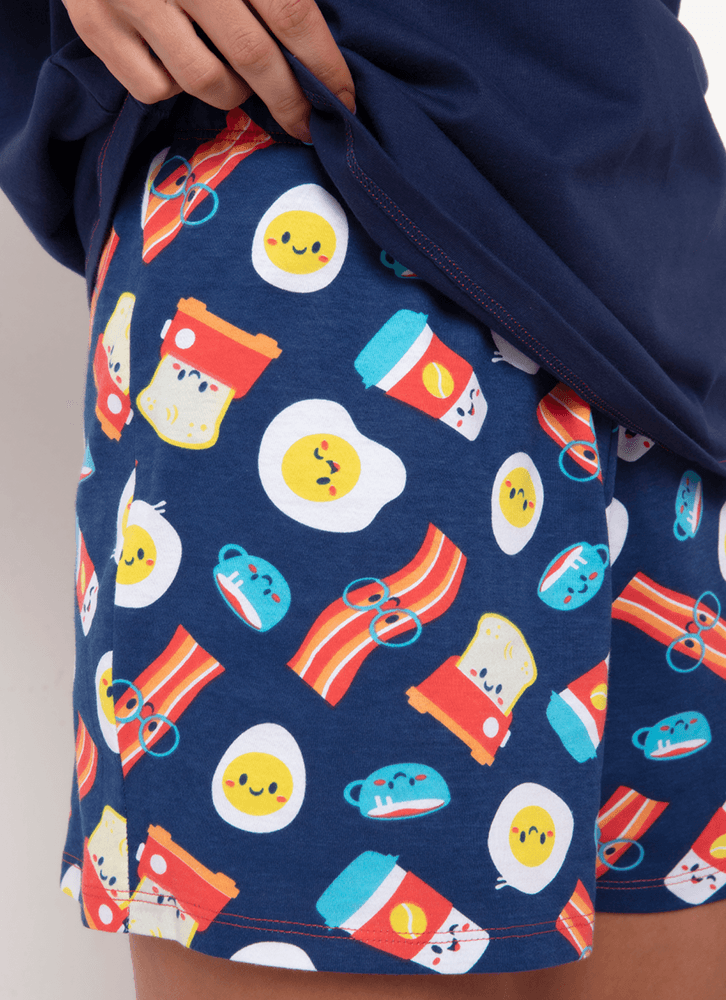 Pijama-Manga-Curta-Feminino-Algodao-Familia-De-Bacon-A-Vida