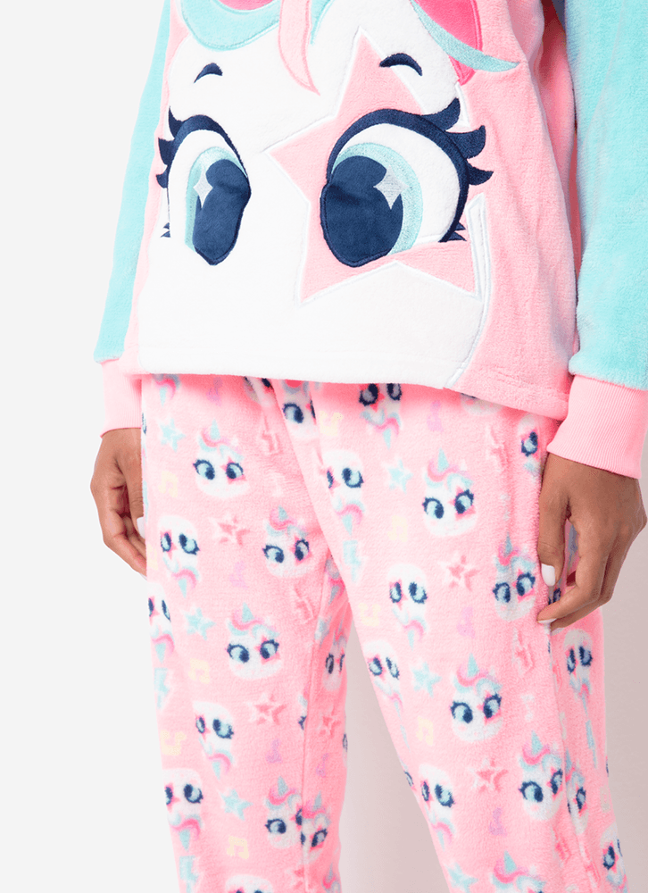 Pijama-Manga-Longa-Feminino-Soft-Unicornio-Popstar