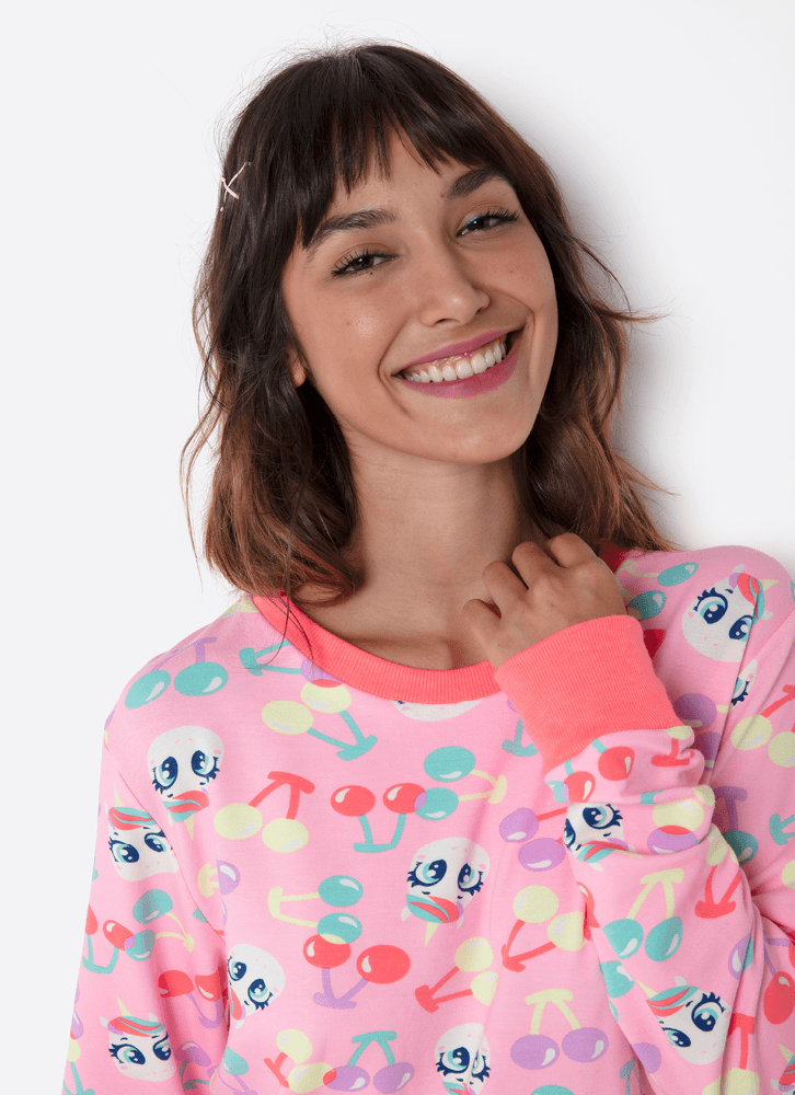 Pijama-Manga-Longa-Ultra-Visco-Feminino-Unicornio-Cherry