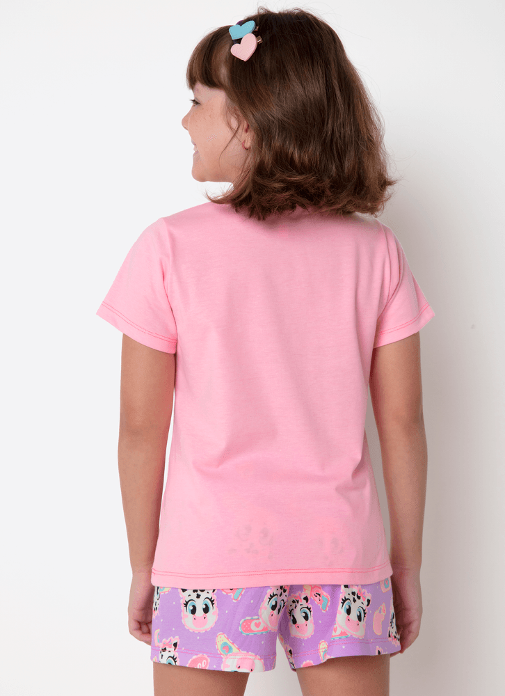 Pijama-Manga-Curta-Algodao-Menina-Vaca-Patches